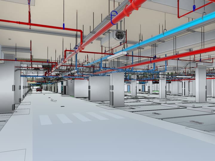 Basement with MEP routing
